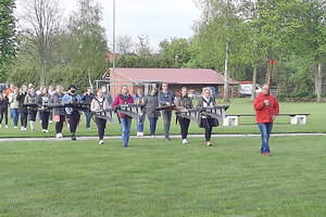 Mittlerweile können die Mitglieder des Spielmannszugs Flachsmeer wieder üben. Foto: Privat